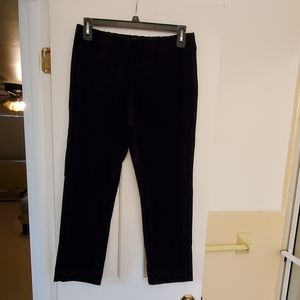 Vince pull-on black velvet pants, cropped, large